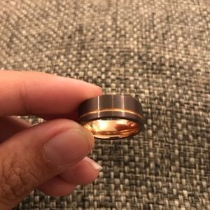 Rose Gold plated Matte Chocolate Tungsten Ring